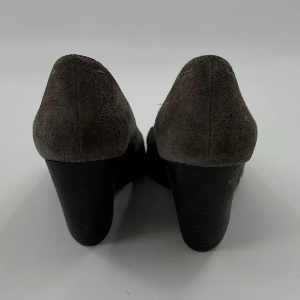 Eileen Fisher Hawk Suede Chunky Heel Pumps 8.5M